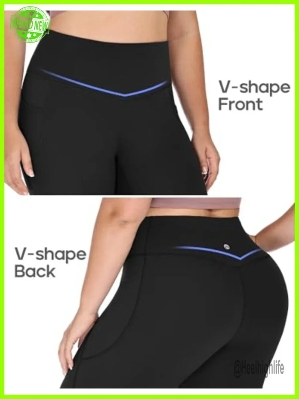Plus Size Capri Leggings with Pockets High Waisted Tummy Control Yoga Pants